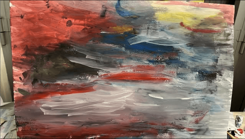 Il mare d'inverno - Dipinto di un mare d'inverno in piena burrasca.