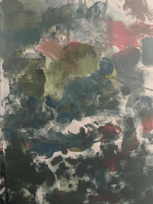 Il prato di notte - Dipinto di un prato notturno con colori spenti (che diventano chiari se illuminati dalla luce della luna, mancante).