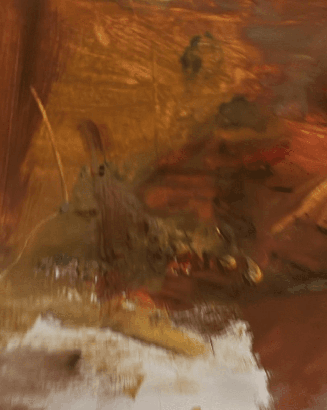 La galassia - Un dipinto astratto materico dai toni caldi e terrosi.