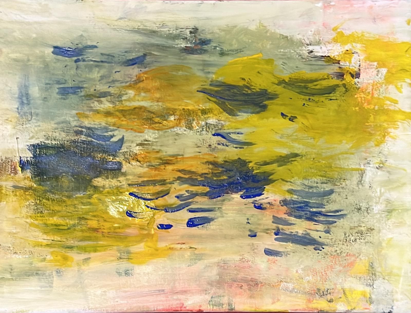 Il tramonto di Marrakech - Il dipinto astratto è stato realizzato con un mix di colori e texture vivaci.